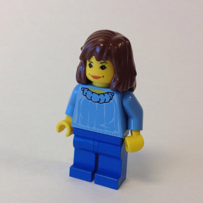 LEGO Minifigure-Hermione Blue Sweater Medium Blue Torso, Blue Legs-Harry Potter / Sorcerer's Stone-HP001-Creative Brick Builders